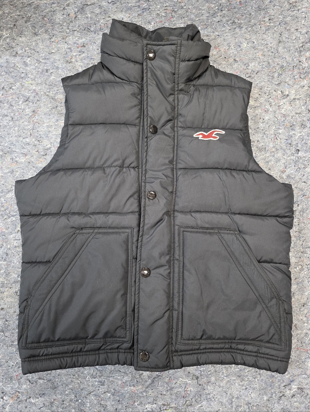 Hollister Men's Navy Quilted Puffer Vest Like New Large